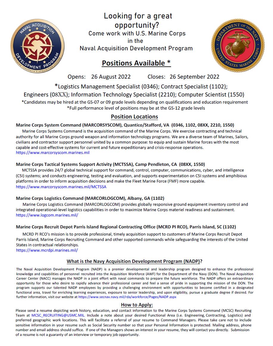 Marine Corps Civilian Jobs
